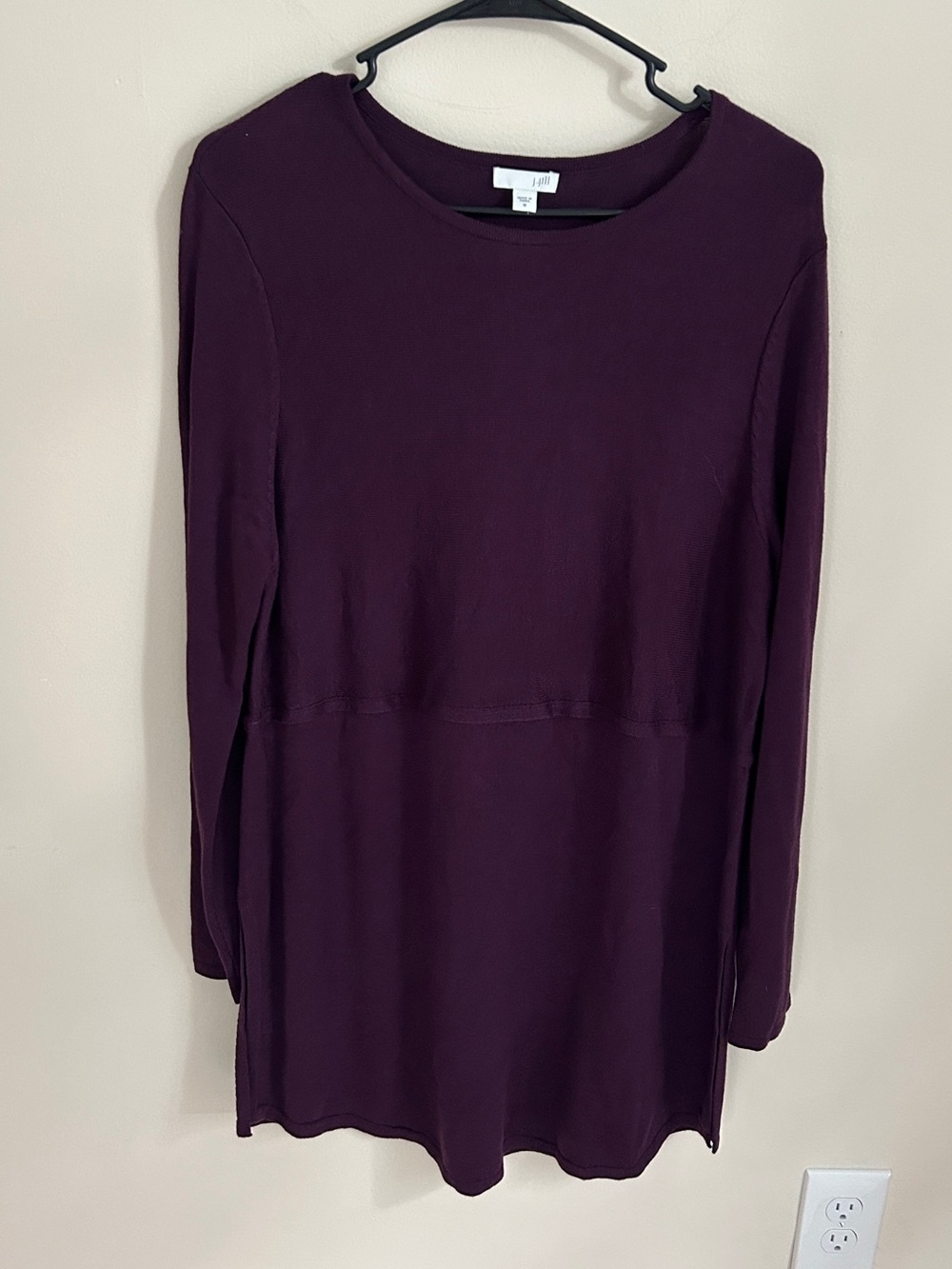 J. Jill Purple Viscose Wool Blend Knit Tunic Mini Sweater Dress Medium